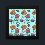 Blek Blue Shabby Poppy Blommigt Poppies Art Minnesask<br><div class="desc">Blek Blue Poppy Decor-presentlåda. En fantastisk blommigt. Designade från mina ursprungliga vattenfärgade målningar,  som jag målade från min egen blomsterträdgård.</div>