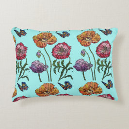 Blek Blue Shabby Poppy Decor Cushion Prydnadskudde
