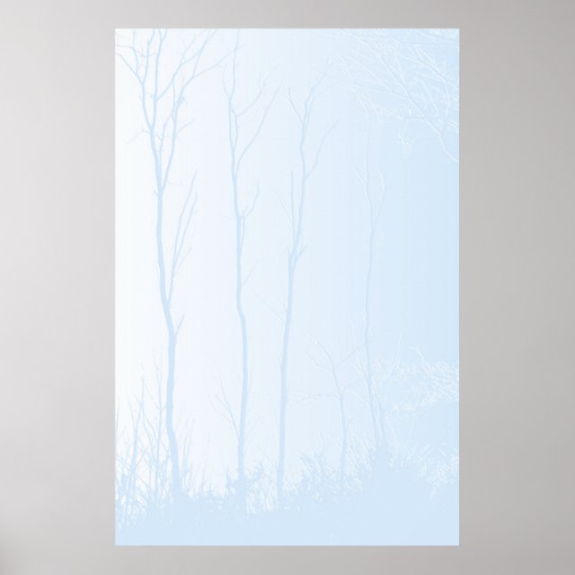 Blek Blue Träd Poster (Framsidan)