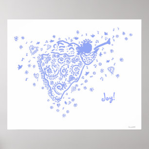 Blek Blue Trumpet Angel poster