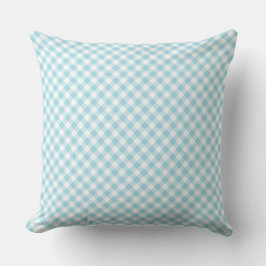 Blek Blue White Diagonal Check Gingham Mönster Kudde