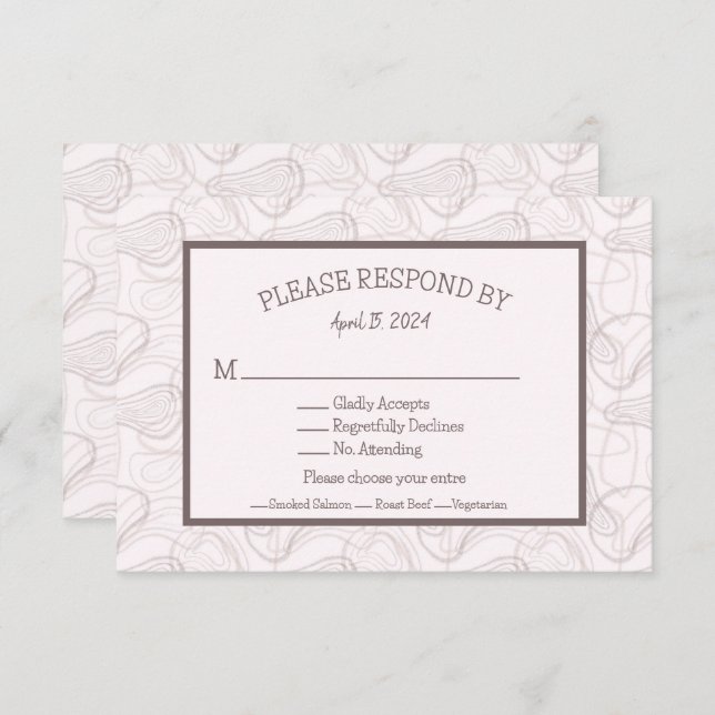 Blek Burgundy Abstrakt Bröllop OSA Kort (Fram/baksida)