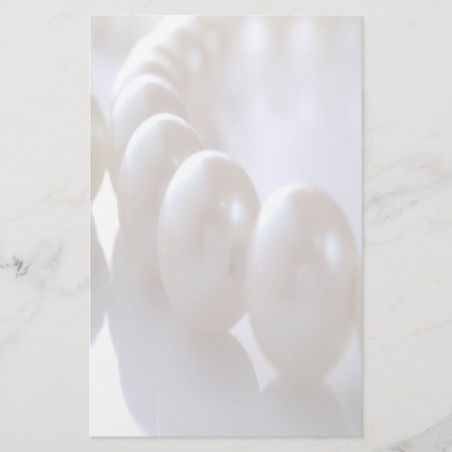 Blek Classic Pearls Bröllop Stationery Brevpapper (Framsida)