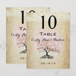 Blek Dogwood Heart Löv Träd Bordsnummer