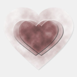 Blek Dubbla Kärlek Heart Hjärtformat Klistermärke