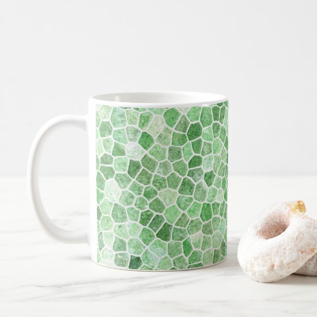 Blek Emerald and Pistachio Cobiled Kaffemugg (Med munk)