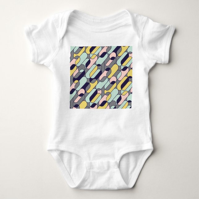 Blek Färg Geometric: Retro Mönster T Shirt (Framsida)