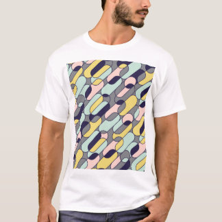 Blek Färg Geometric: Retro Mönster T Shirt