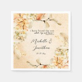 Blek Färgad HöstBlommigt - Bröllop Pappersservett