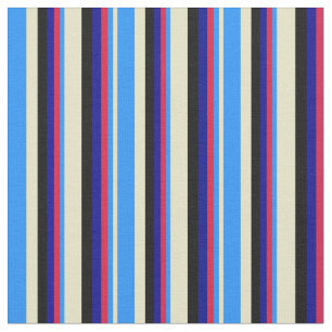 Blek Goldenrod, Blue, Crimson, Mörk blått & Black Tyg