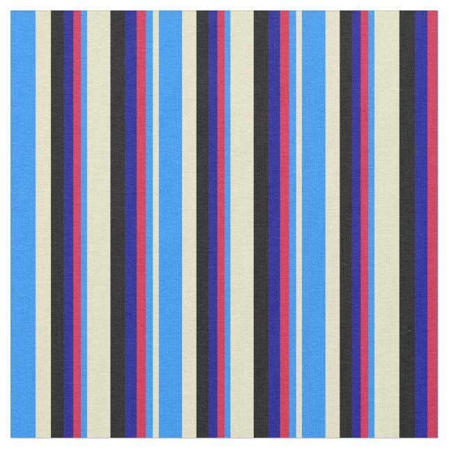 Blek Goldenrod, Blue, Crimson, Mörk blått & Black Tyg (Närbild)