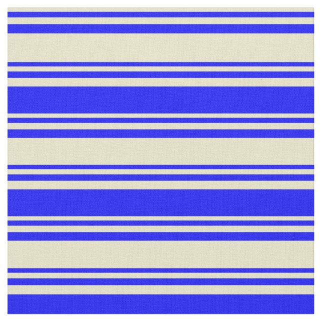 Blek Goldenrod & Blue Färgad Rand Tyg (Närbild)