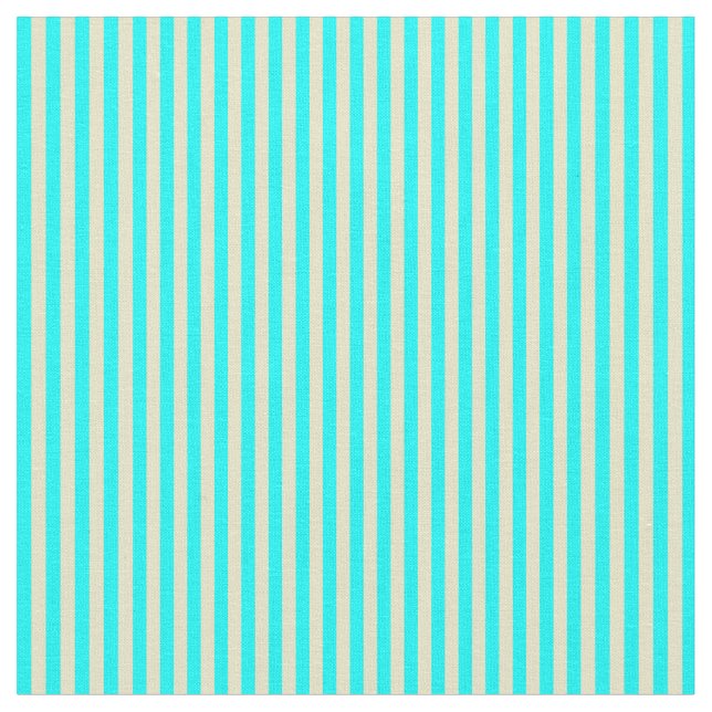 Blek Goldenrod & cyan Färgad Lined Mönster Tyg (Närbild)