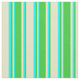 Blek Goldenrod, Lime Green & Cyan Färgad Linjer Tyg