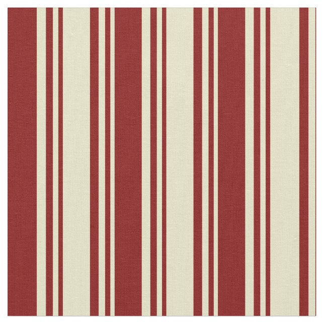 Blek Goldenrod & Maroon Färgad Rand Mönster Tyg (Närbild)