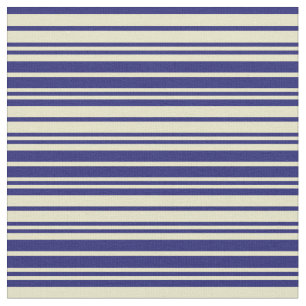 Blek Goldenrod & Midnight Blue Mönster i Rand Tyg