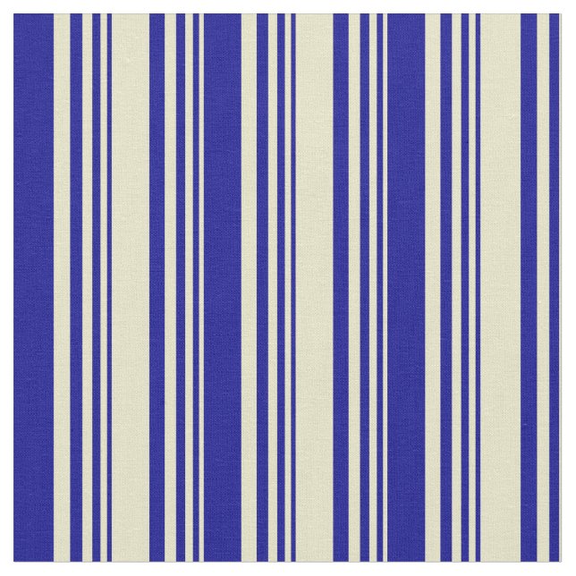 Blek Goldenrod & Mörk blått Färgad Rand Tyg (Närbild)