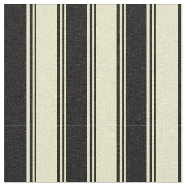Blek Goldenrod och Black Rand/Linjer Mönster Tyg (Närbild)