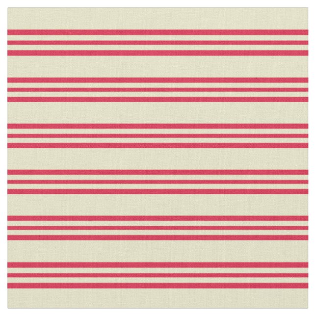 Blek Goldenrod och Crimson Färgad Linjer Tyg (Närbild)