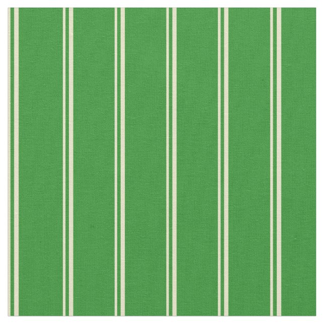 Blek Goldenrod och Forest Grönt Lining Mönster Tyg (Närbild)