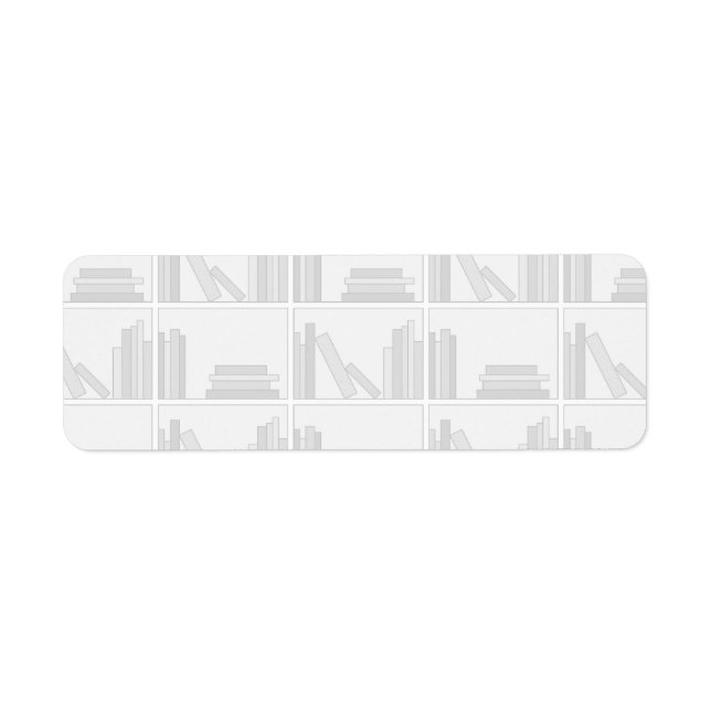 Blek Grått Bokar på hyllan. Returadress Etikett (Framsidan)