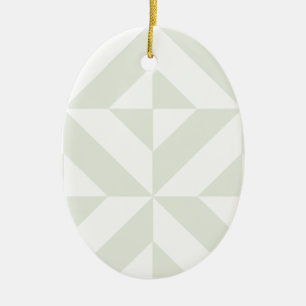 Blek Grått Geometric Deco Cube Mönster Julgransprydnad Keramik