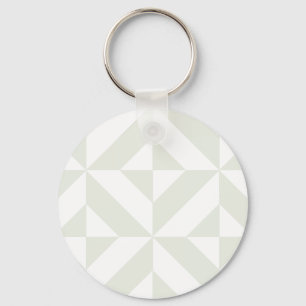 Blek Grått Geometric Deco Cube Mönster Nyckelring