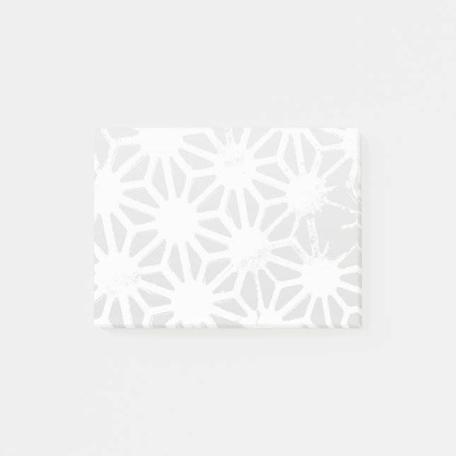 Blek grått-geometrisk mönster post-it block (Framsida)