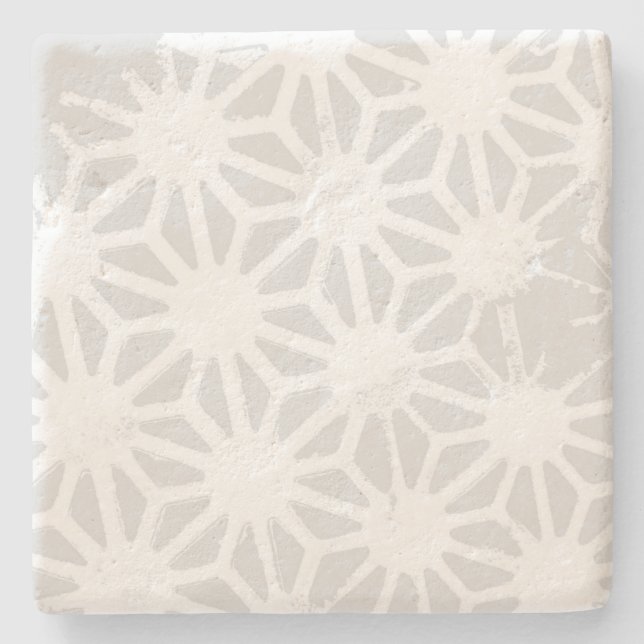 Blek grått-geometrisk mönster stenunderlägg (Framsidan)