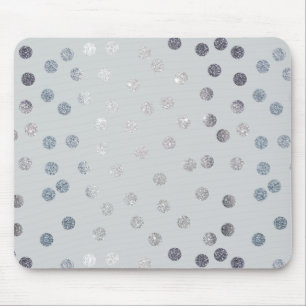Blek Grått- och Faux Silver Glitter-punkter Musmatta