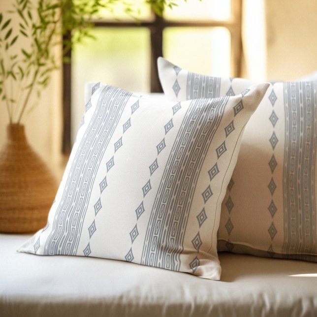 Blek Grått och Mönster i den vita aztec-stammen Kudde (Skapare uppladdad)