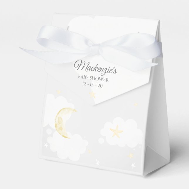 Blek Grått Twinkle Little Star Himlar Baby Shower Presentaskar (Framsidan Sidan)