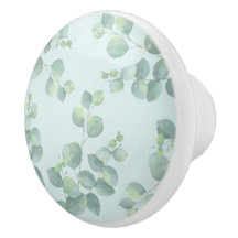 Blek Grenar på keramisk knopp av mjuk Grönt