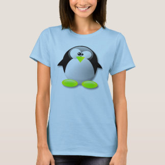 BLEK - grön PINGVIN för LINUXTUXKRISTALL T-shirt