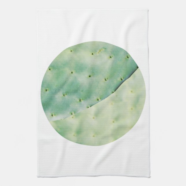 Blek Grönt Cactus Fig Organic Feel Pastel Kökshandduk (Vertikal)