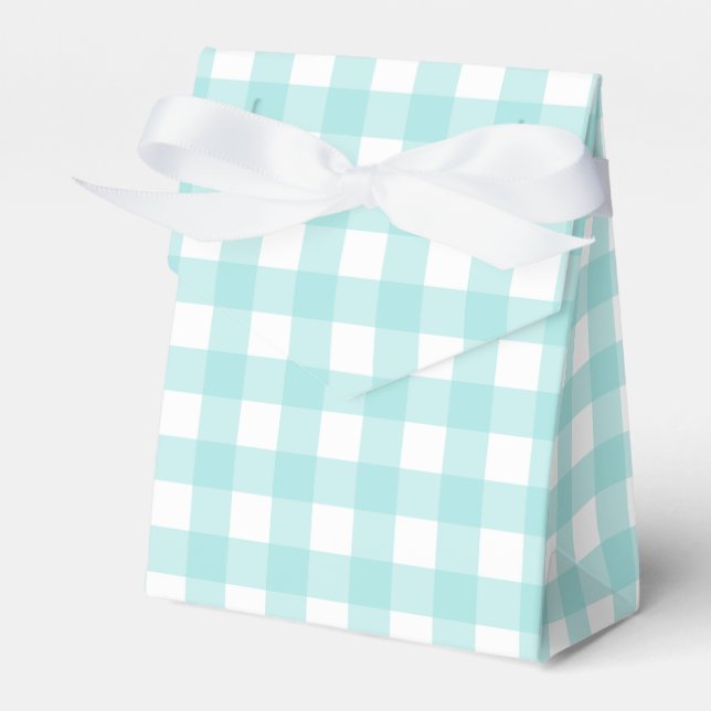 Blek Grönt Gingham Play Tält Party Favoritbox Presentaskar (Framsidan Sidan)