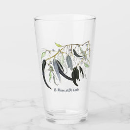 blek grönt gum löv med meddelandeglas glaskopp