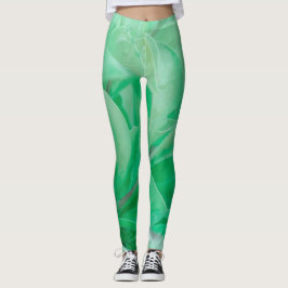 Blek Grönt Löv Plant Pastel Färg Leggings