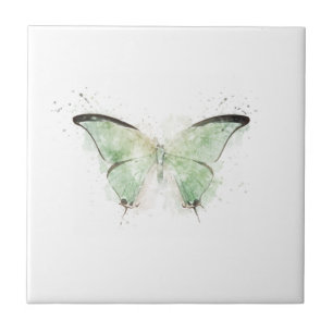 Blek Grönt och Black Butterfly Kakelplatta