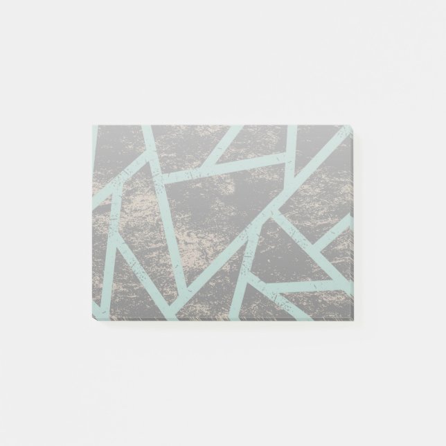 Blek grönt och grått mosaic mönster post-it block (Framsida)