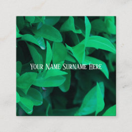 Blek Grönt Plant Löv Natur Feel Affärskort Fyrkantigt Visitkort