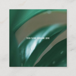 Blek Grönt Plant Lövs Nature Feel Affärskort Fyrkantigt Visitkort