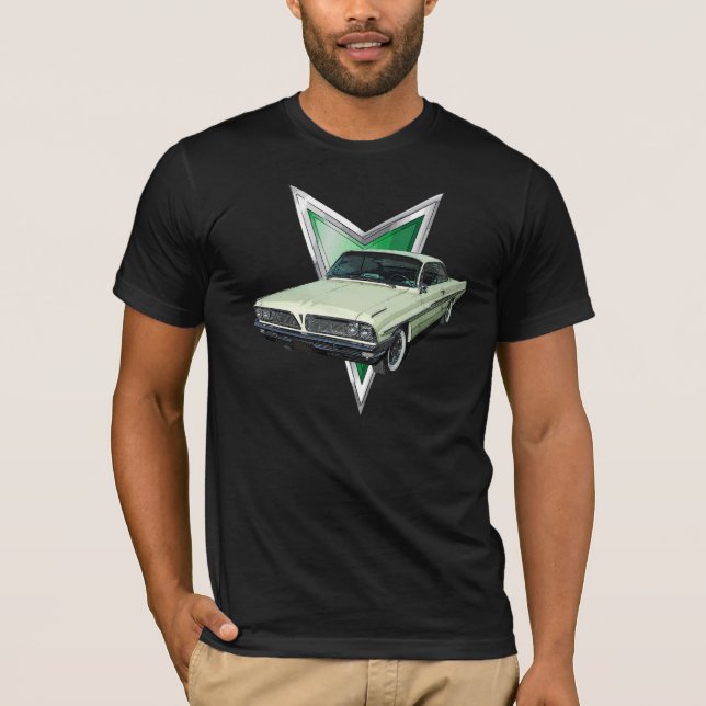 Blek - grönt Pontiac 1961 Ventura i frontal3/4 T-shirt (Framsida)
