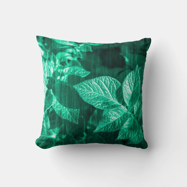 Blek Grönt Potato Löv Cushion Dekorativ kudde (Framsida)