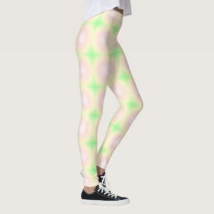 Blek Grönt Ro Vit 3D Optisk övertoning Mönster Leggings