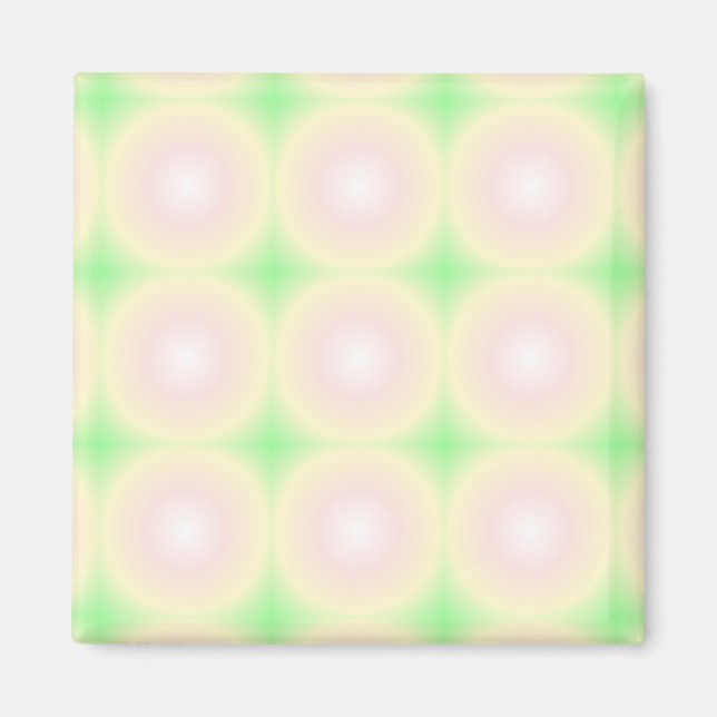 Blek Grönt Ro Vit 3D Optisk övertoning Mönster Magnet (Framsidan)