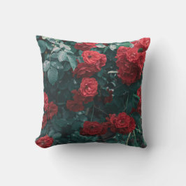 Blek Grönt Röd ros Flowers Pillow Cushion Kudde