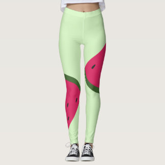 Blek Grönt Vattenmelonlegeringar Leggings