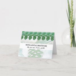 Blek Grönt Winter Cone Watercolor Möhippa Gräs Tack Kort