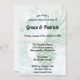 Blek Grönt Winter Gräs Cone Rehearsal Middag Inbjudningar